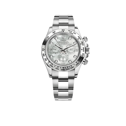 Daytona 40mm White Gold Mother Of Pearl Diamond Dial 116509