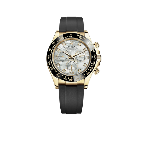 Daytona 40mm Yellow Gold Oysterflex Mother Of Pearl Diamond Dial 116518LN