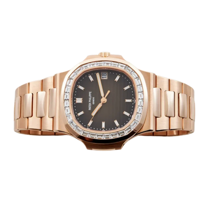 Nautilus Joaillerie 40mm 5723/1R-010 Rose Gold Brown Dial Diamond Bezel