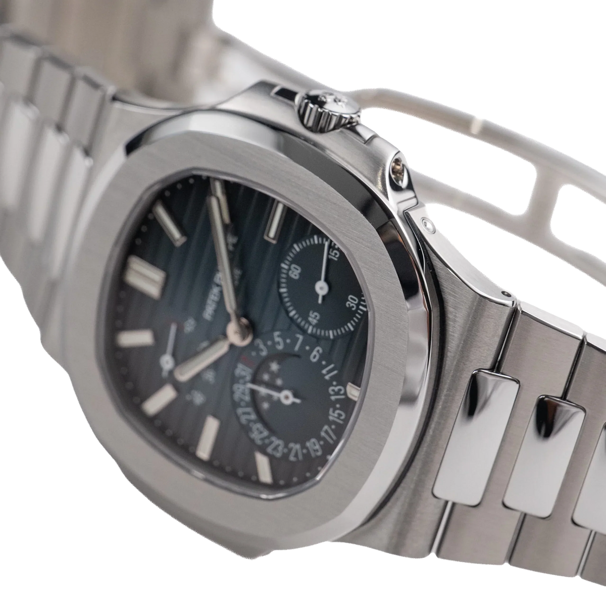 Nautilus 40mm 5712/1A-001 Moon Phase Power Reserve Stainless Steel Blue Dial