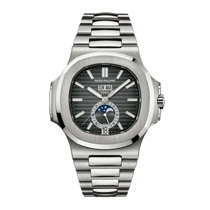 Nautilus 40mm 5726/1A-001 Annual Calendar Moon Phases Stainless Steel Gray Dial
