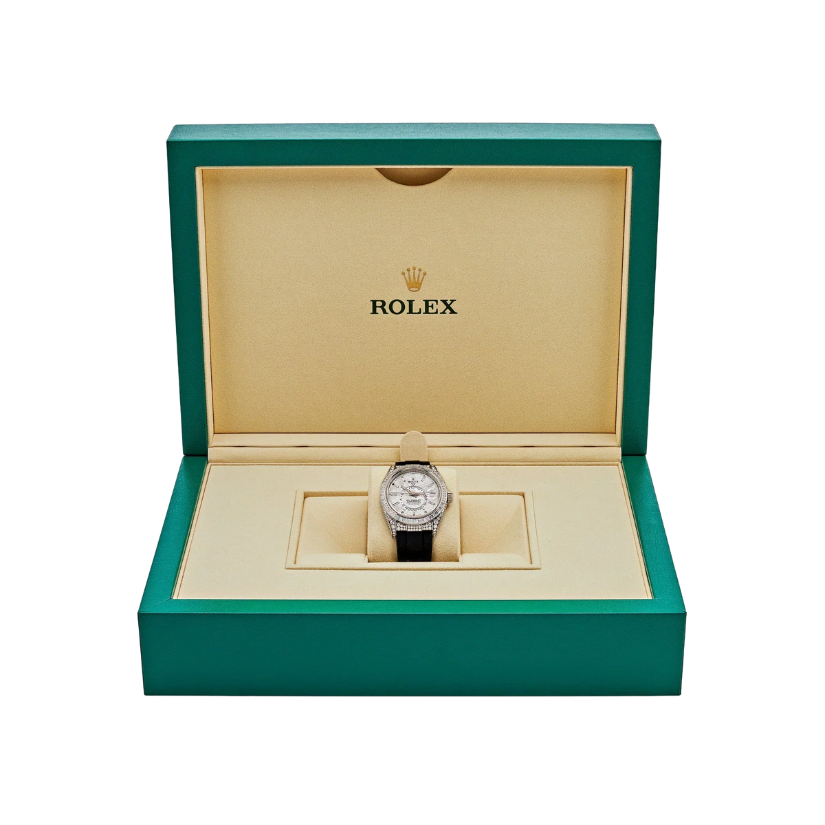 Sky-Dweller 42mm 18K White Gold Meteorite Dial Diamond Watch 326259TBR
