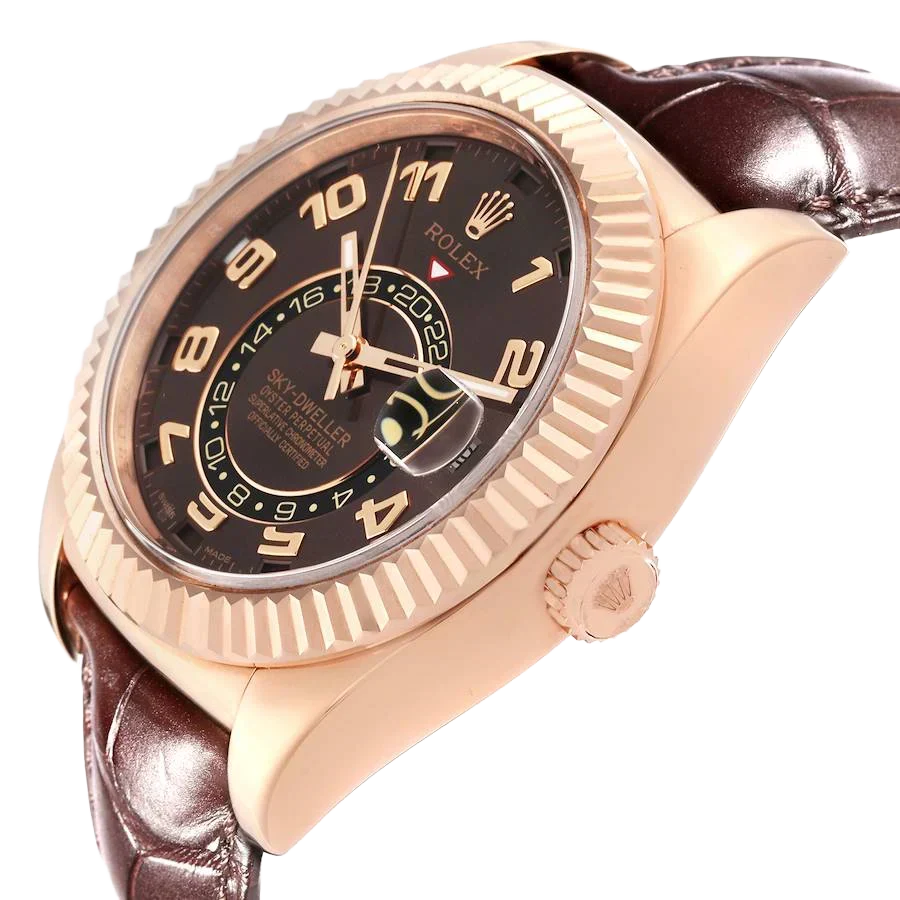 Sky-Dweller 42mm  Everose Chocolate Brown Dial Rose Gold Watch 326135