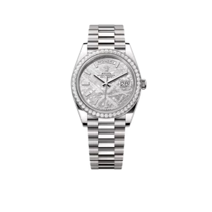 Rolex Day-Date 40mm Meteorite Dial, Platinum Diamonds M228349RBR-0040 New